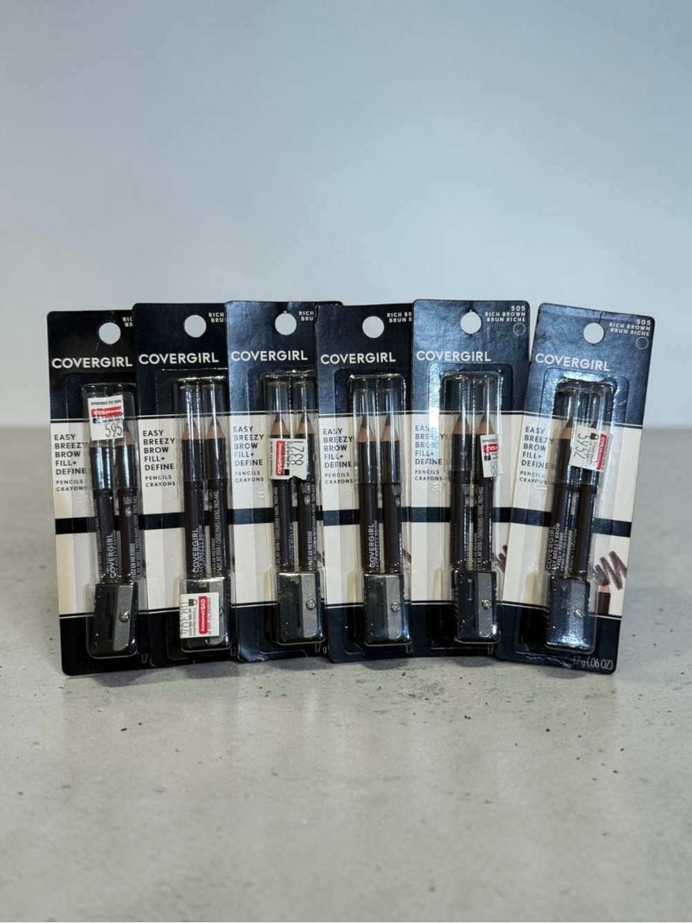 6x Covergirl Easy Breezy Brow Fill + Define Pencils 505 Rich Brown